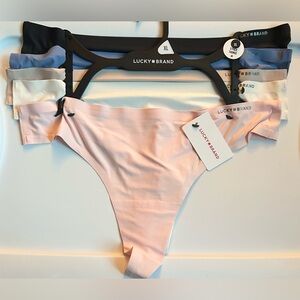 Lucky Brand 5 Woman’s Thong  Underwear Blue Cream Pink Black Tan Size XL